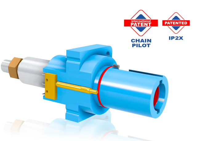 PowerSyntax Chain pilot - Panel connector with microswitch