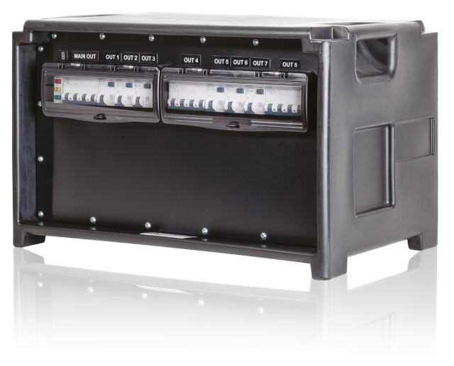 Cube6438 Power distro box - C-Form 16A 32A switches