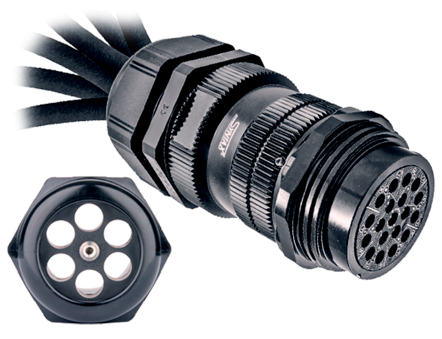Syntax SSX 6 way grommet Socapex 19 pin
