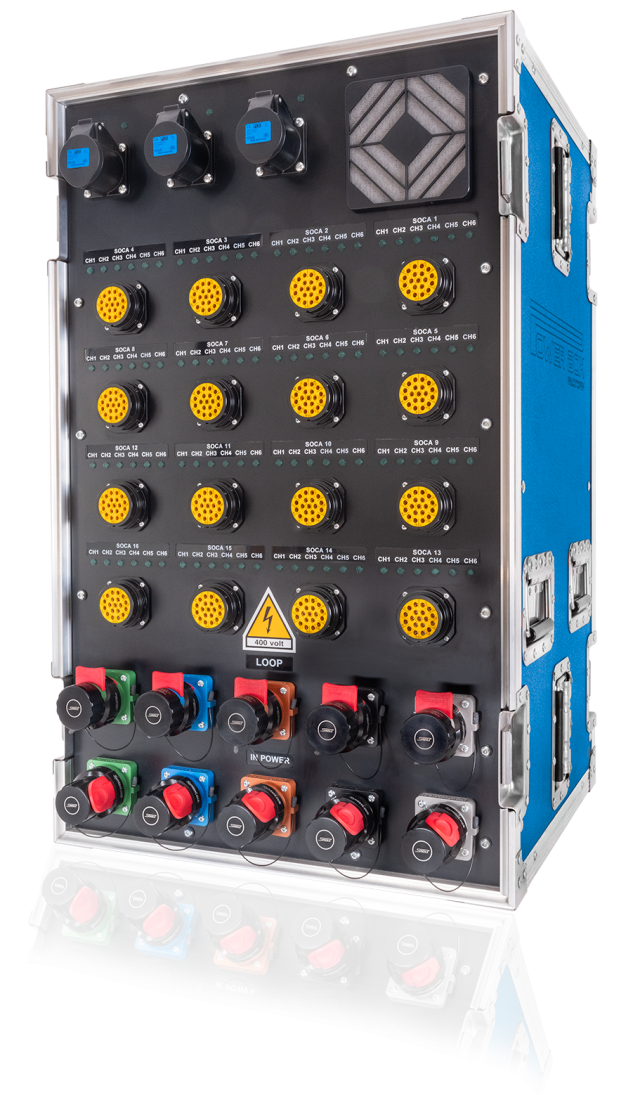 PowerBox 19'' Rack Flightcase - 63 to 400 amp bespoke distro